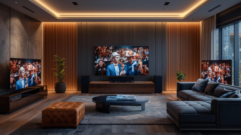 Best tvs of 2026 enthusiast living room setup with Samsung QD-OLED