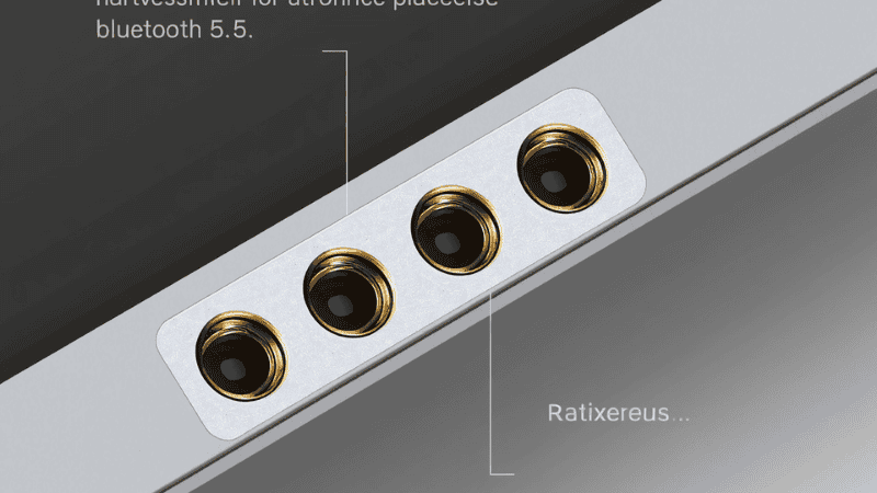 A close-up of the three golden Smart Connector contacts on the side of the iPad, used to explain the technical differences between native hardware connection and the standard Bluetooth 5.4 protocol.